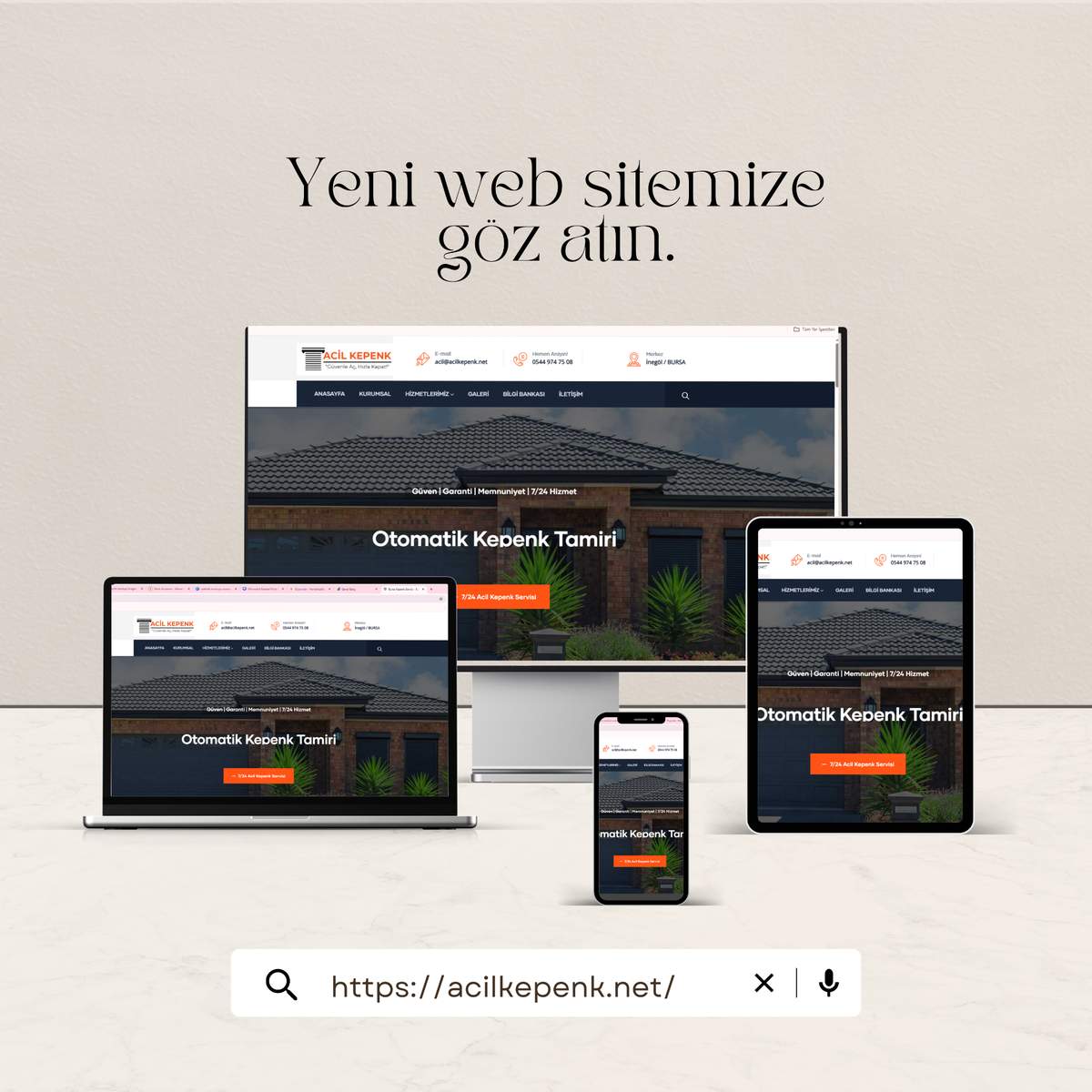 Acil Kepenk - Web Tasarım ve Yerel SEO Projesi